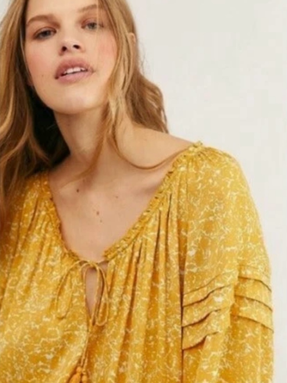 Free People Intimately Bodysuit Blouse Boho Billowy Style Size Med Great Cond